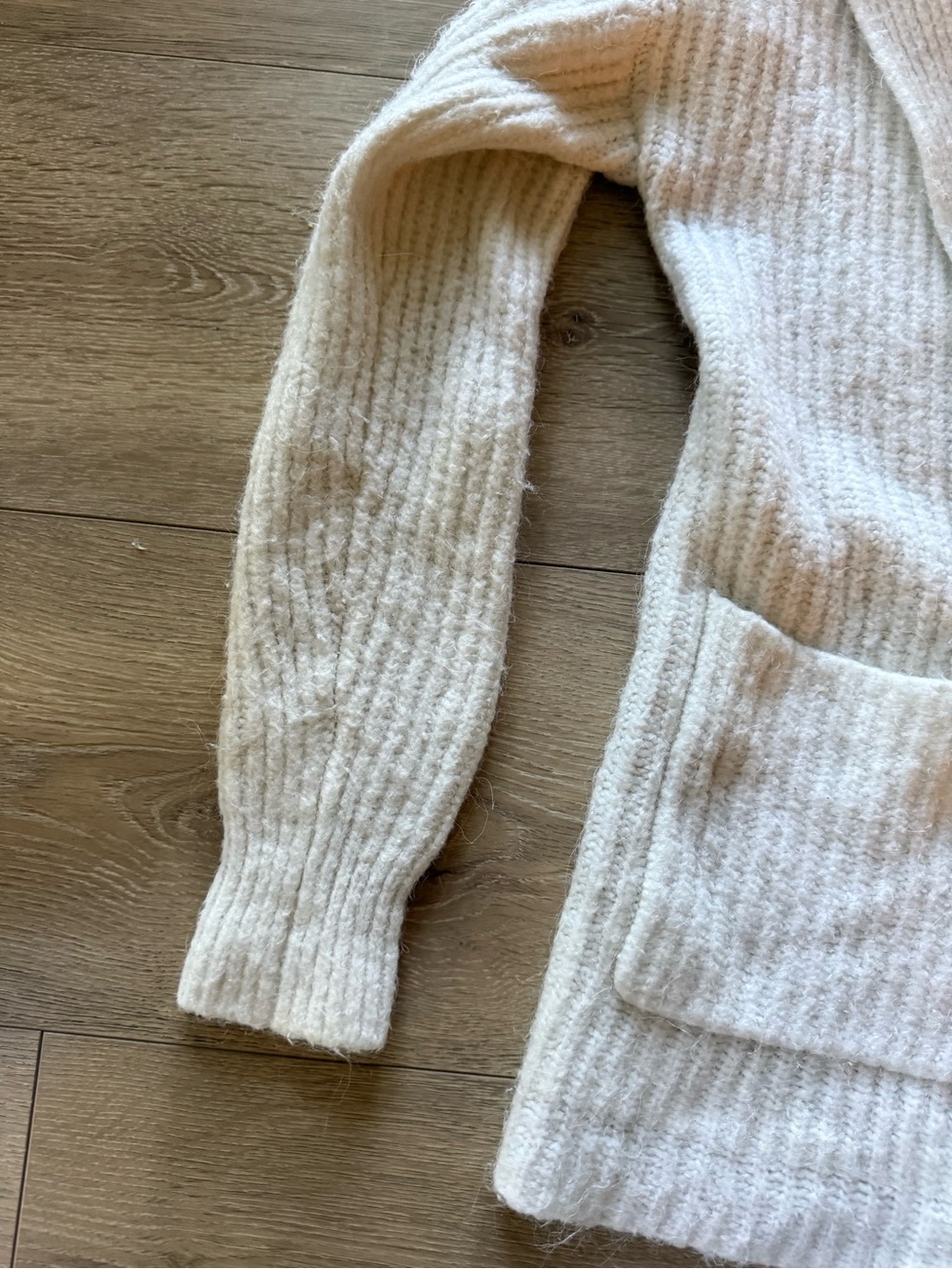 GAP Cream Hooded Ribbed Open-Front Cardigan - Picture 7 of 10